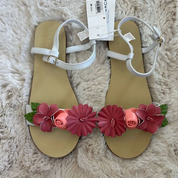Janie & Jack Flower Sandal White Size 4K - Picture 3 of 6